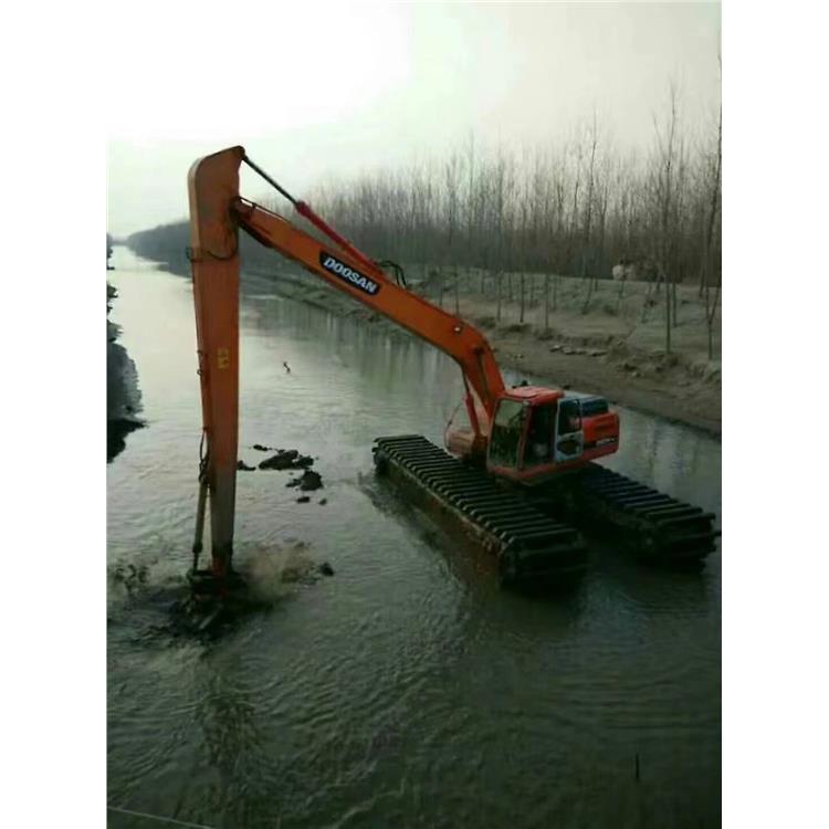 水上两用挖机租赁 达州船挖清淤方案 浮筒