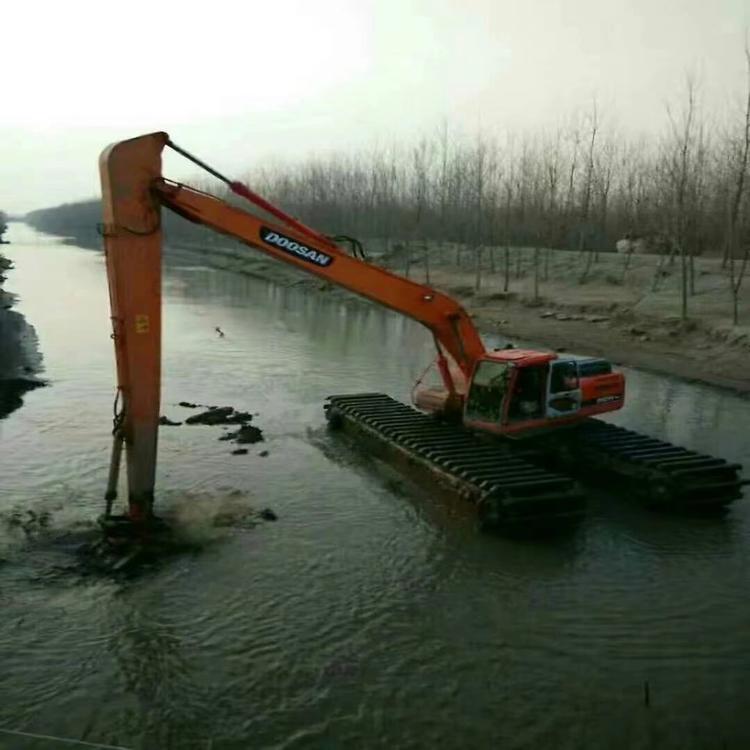 浮筒 海口水挖机租赁出租 水陆挖机清淤公司
