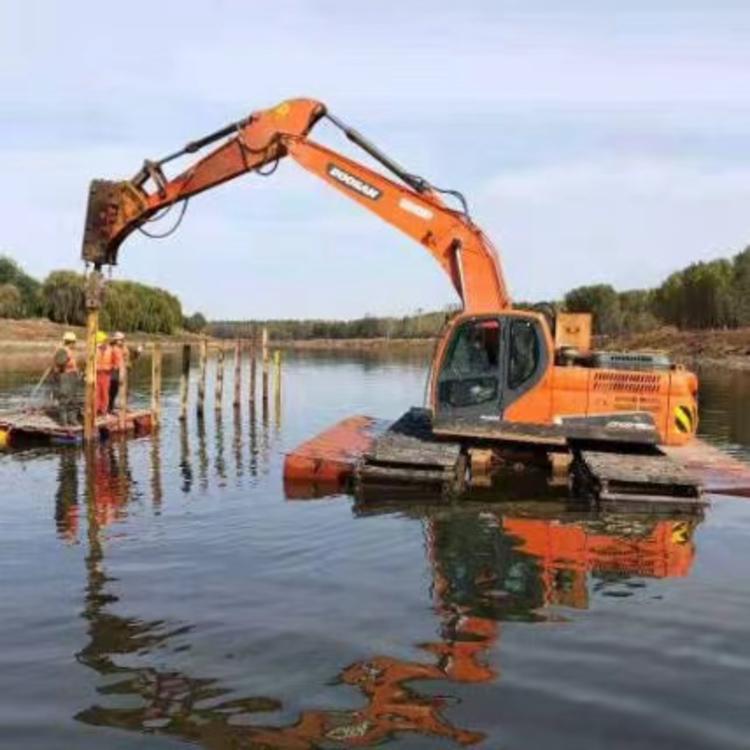水上两用挖掘机租赁出租 附近 清淤水上挖机