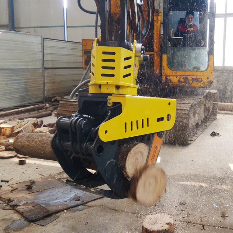 宏苹改装挖掘机抱夹锯 环保节能伐木一体机 液压抱夹锯