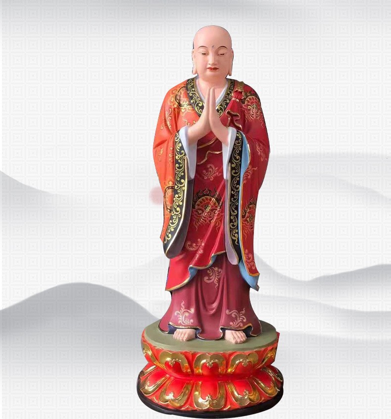 大愿地藏王菩萨佛像 彩绘树脂地藏菩萨神像 寺庙供奉大型佛像雕塑