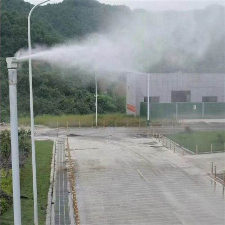 重庆江津商砼站降尘设备/高空喷淋雾桩系统