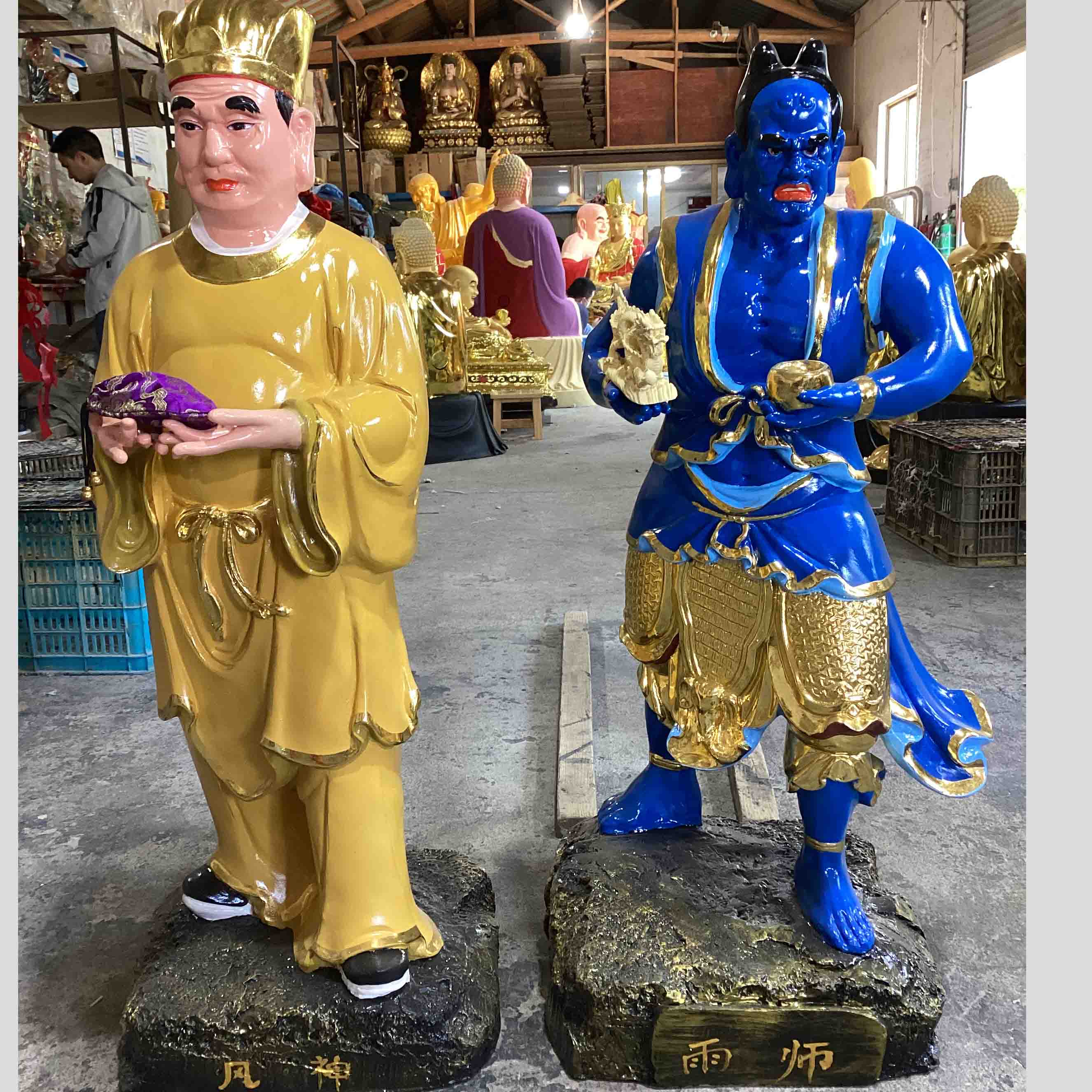 风伯雨师雕塑像 1.3米四海龙王爷神像