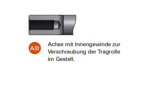 德国Tragrol带有内螺纹的轴，用于将托架滚轮拧入框架用于将托辊拧入框架的内螺纹，用于安装托辊的键面
