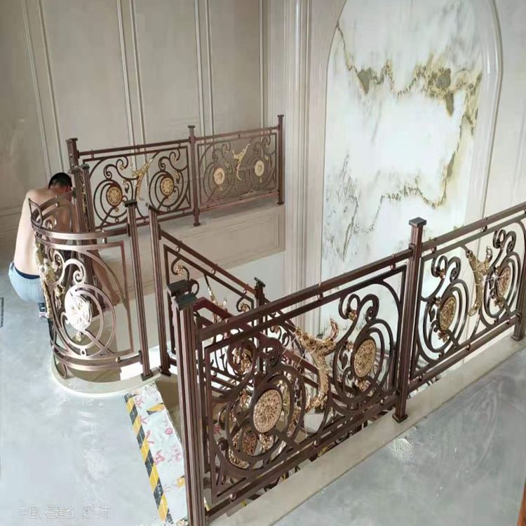 居家装饰铝铜合金楼梯围栏 欧式别墅室内豪华设计