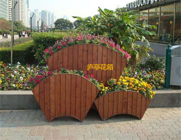 九江防腐木花箱厂家 户外景区公园各种款式花箱树箱定制