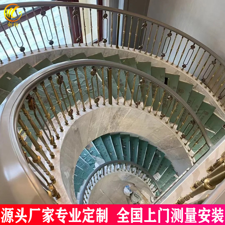 上海 大旋转铜楼梯 铜艺家装楼梯护栏 并不难搞