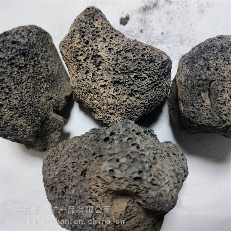 园林造景黑色火山石3-5公分 鱼缸水族装饰火山岩