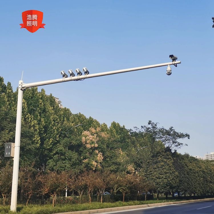 公路交通路灯杆 7米L型八棱监控杆 横臂2-15米 浩腾照明