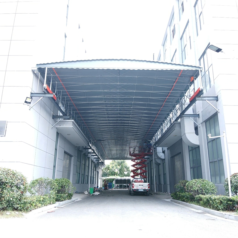 山西太原定制仓库悬空电动雨棚 移动户外工地遮阳篷 推拉伸缩防雨蓬厂家直供