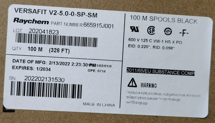 TE热缩管 常备库存 V2-5.0-0-SP-SM