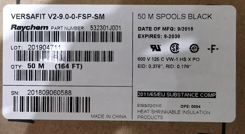 TE热缩管 常备库存 V2-9.0-0-FSP-SM