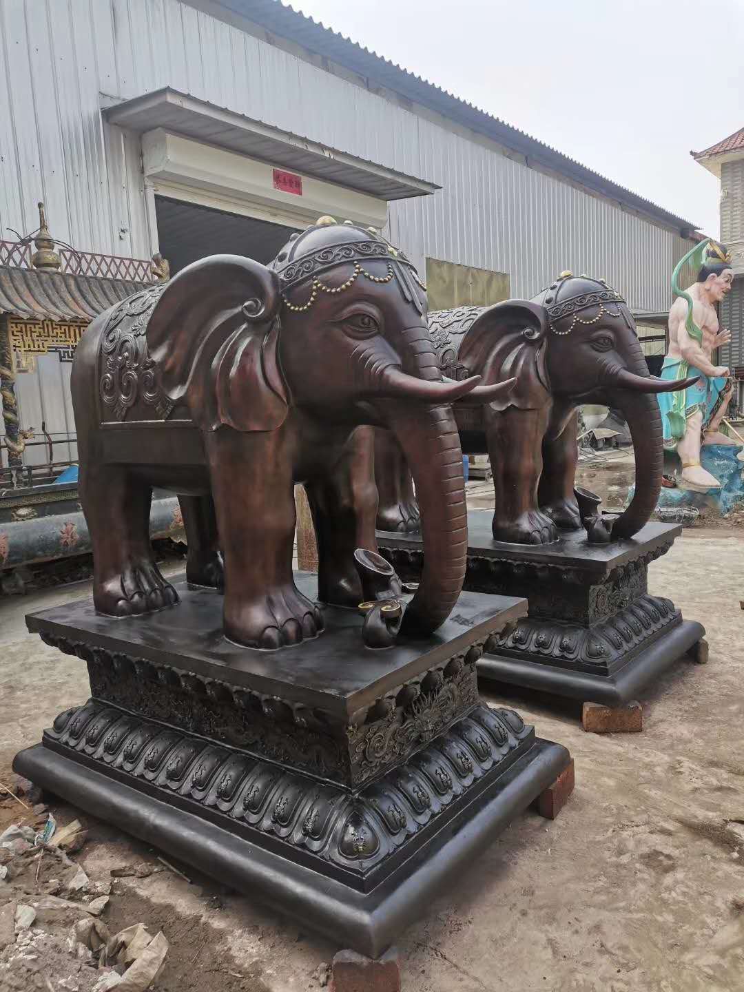 大型纯铜大象吉祥象铸铜大象酒店门口铜大象摆件一对厂家直销定做