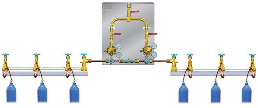 工厂气体供应站充灌汇流排 控制柜不锈钢气体汇流排
