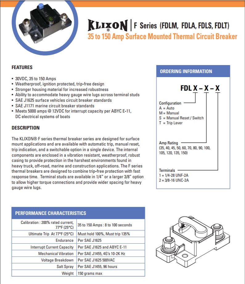 KLIXON/FDLM系列FDLA系列FDLS系列FDLT系列热断路器