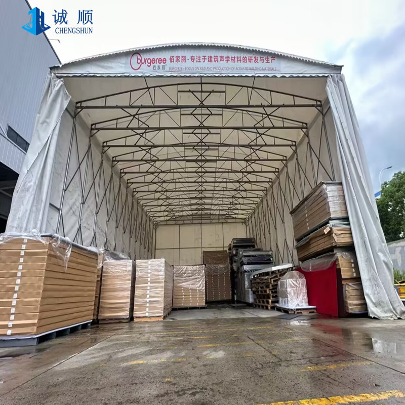 山东济南安装悬空电动伸缩顶棚大排档伸缩雨蓬移动推拉遮阳篷