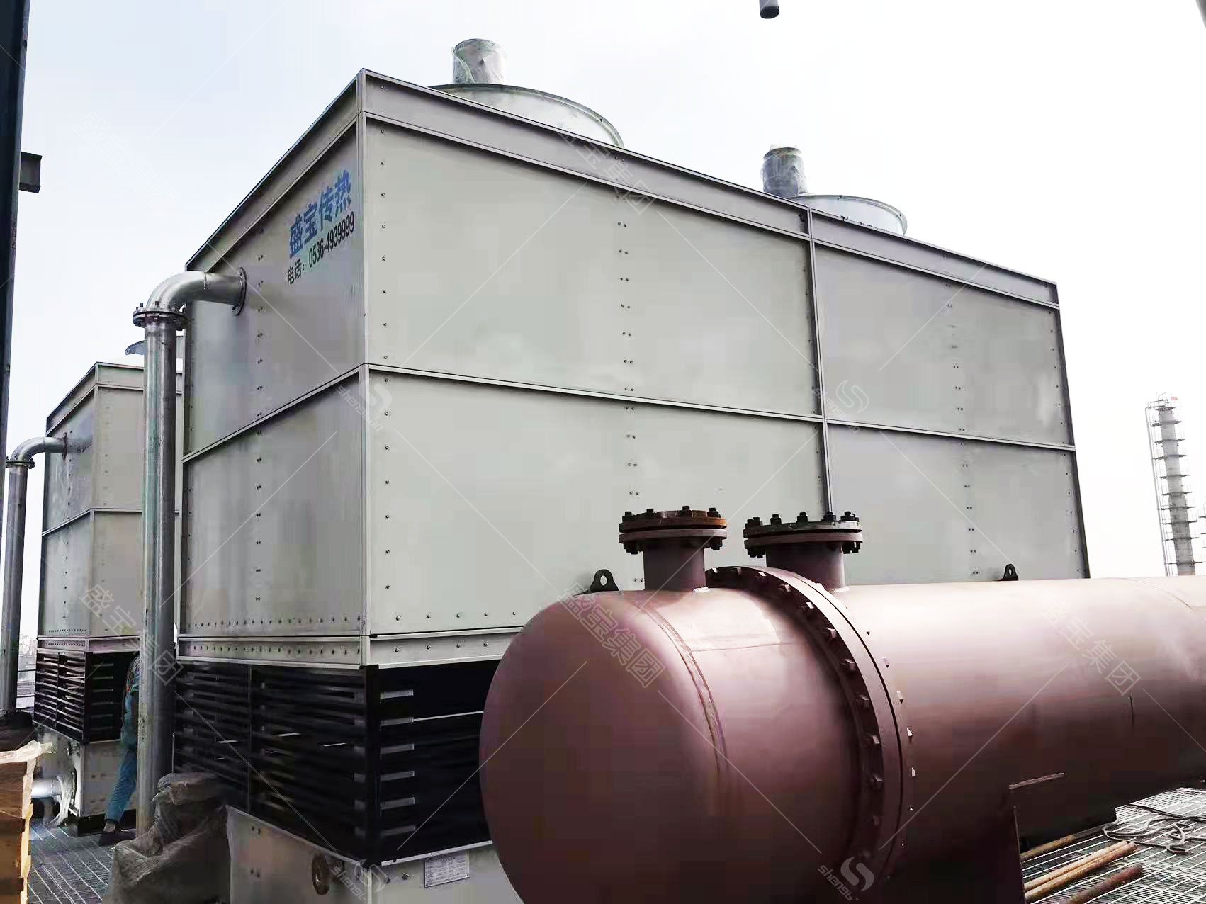 500t化工蒸发式空冷器供应山东复合冷优质厂家不锈钢封闭式冷却器运行稳定
