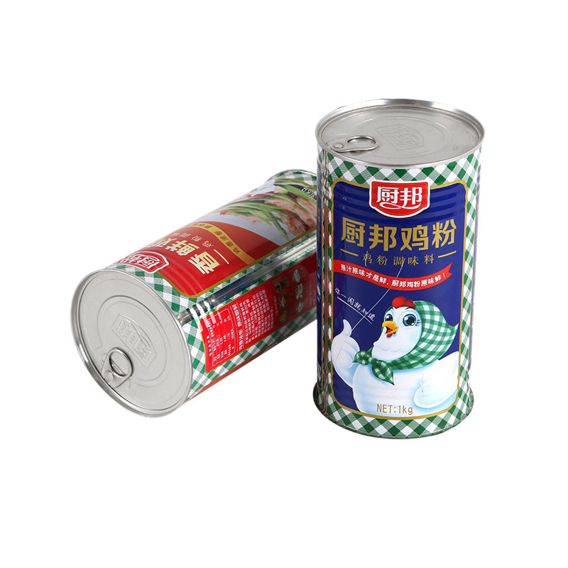 1KG鸡精粉铁罐 D401#食品级圆形马口铁密封罐