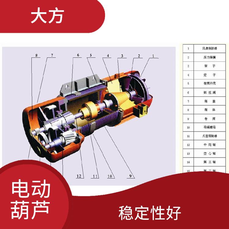 大方CD鋼絲繩電動葫蘆價格 使用壽命較長