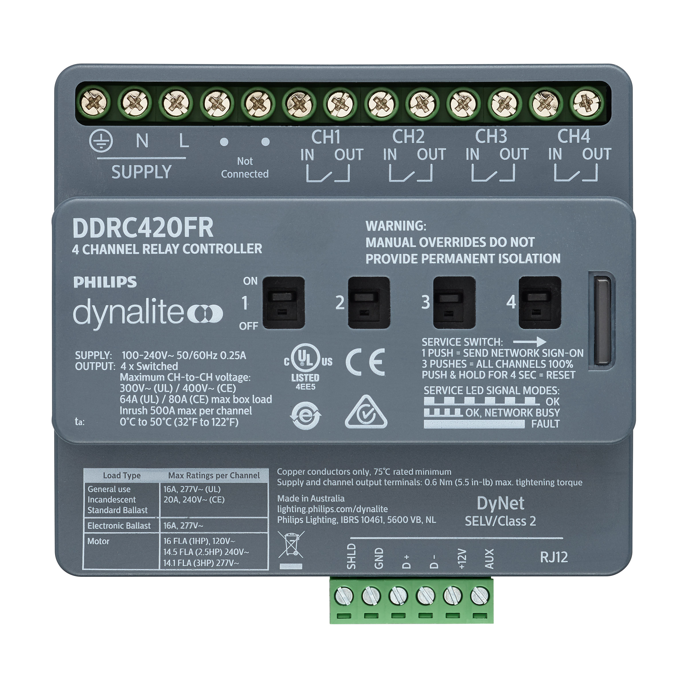 DDRC420FR 4路继电器模块 飞利浦Dynalite智能照明系统灯光控制Dynalite*有协议