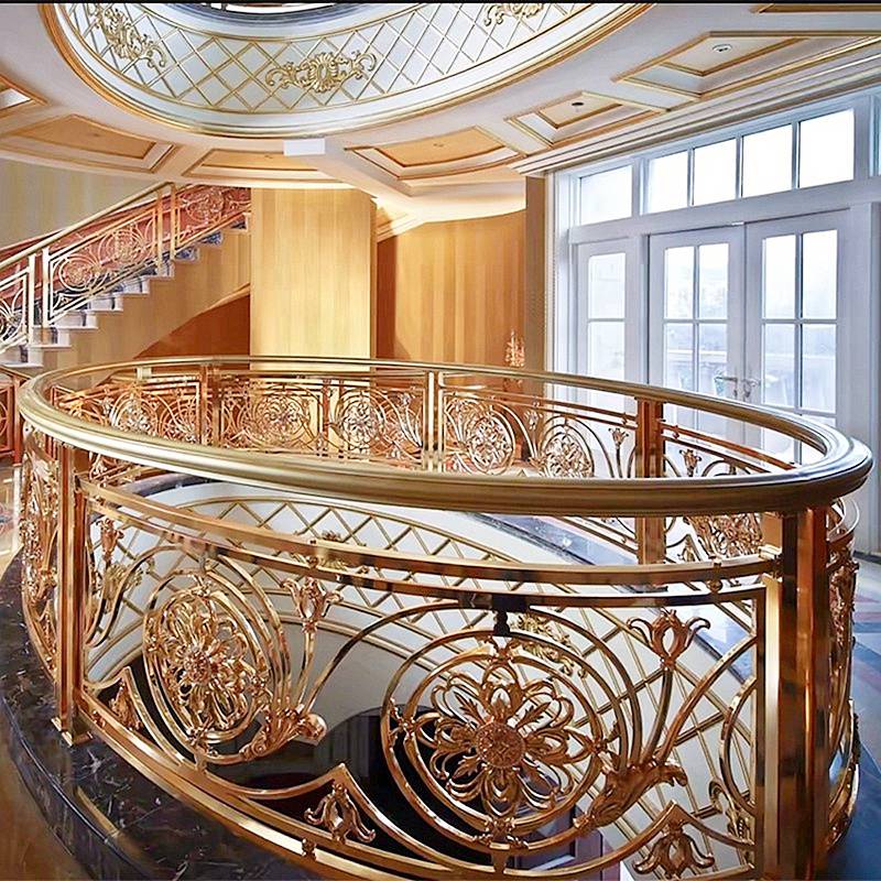 百 色 中式豪华镀金铜扶手造型 让现代楼梯碰撞诗意满怀