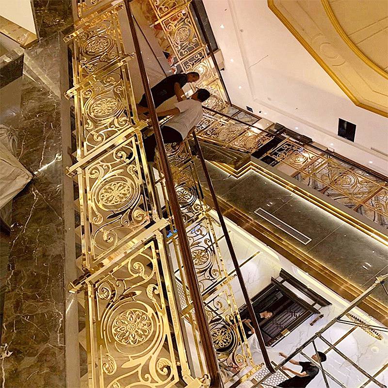 乌鲁 木齐 铜护栏加工厂 订制古典与潮流结合的镀金楼梯