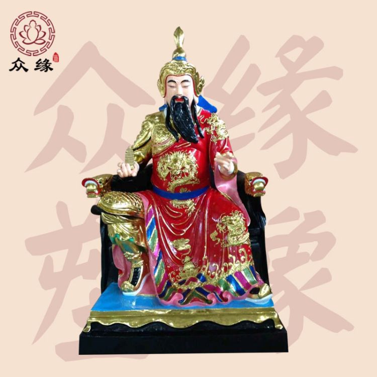 彩绘托塔天王李靖雕像 2米四大天王护法佛像 做工精美