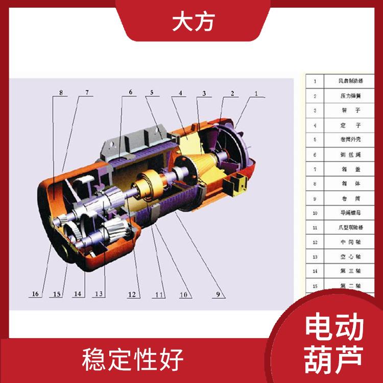 河南大方CD鋼絲繩電動葫蘆價格 穩定性好 輕便易攜