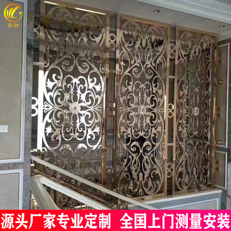 上海 大厅客厅铜屏风 铜板镂空玄关 实用又豪华