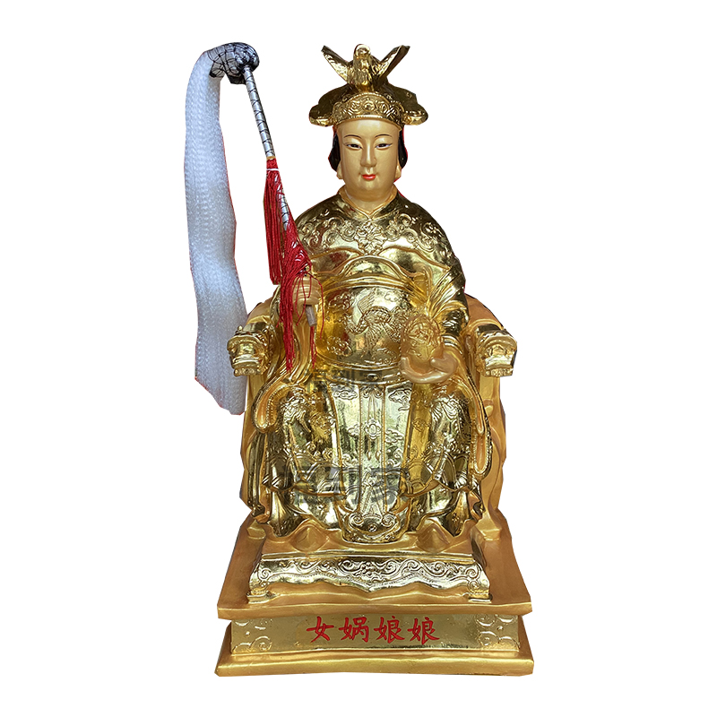 女娲娘娘神像1.3米 娲皇娘娘 人祖爷神像 大地之母神像 香樟木神像 厂家批发