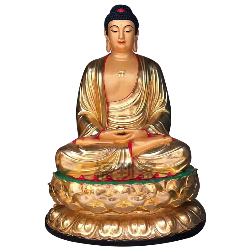 释迦摩尼佛神像1.3米 婆娑三圣神像 华严三圣 地藏菩萨 观世音菩萨佛像 树脂神像 佛像批发