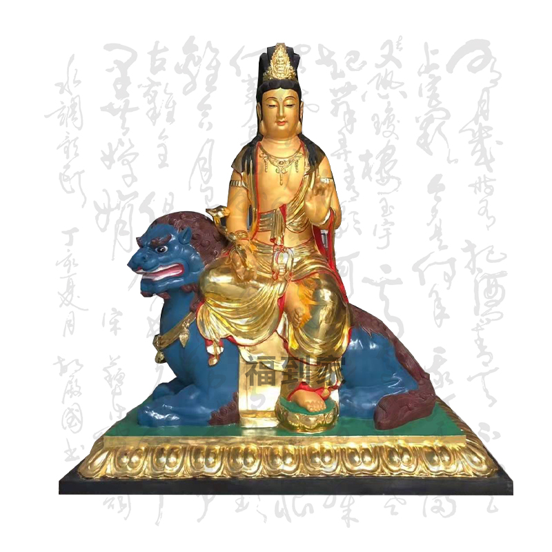 文殊菩萨神像1.6米 文殊广法天尊 孺童文殊菩萨 四大菩萨神像 树脂神像 佛像厂家