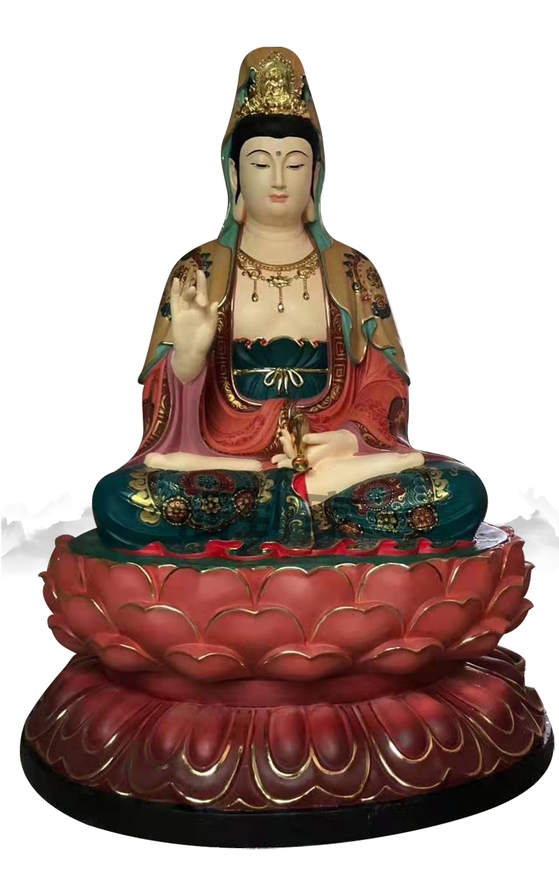地藏菩萨佛像 观音大士像 释迦牟尼佛佛像 树脂彩绘婆娑三圣神像
