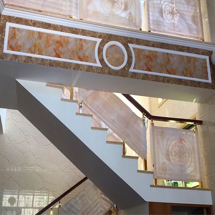别墅室内安装金属设计楼梯护栏 豪华时尚铝艺栏杆扶手