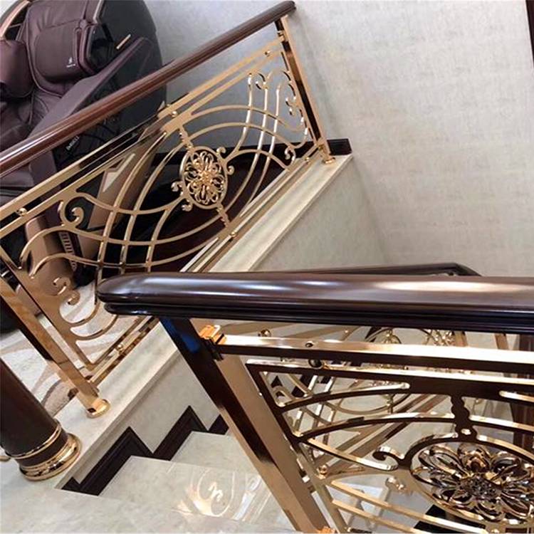 订做 铝不锈钢铜板雕花楼梯栏杆 质量稳定可靠
