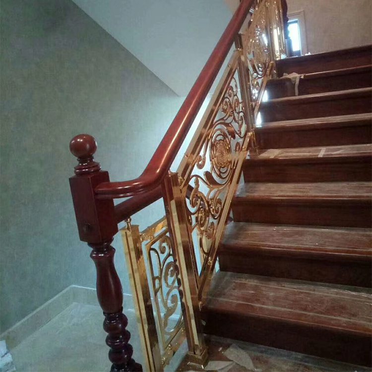 别墅订做工厂设计铜板铝浮雕艺术楼梯护栏 室内装饰