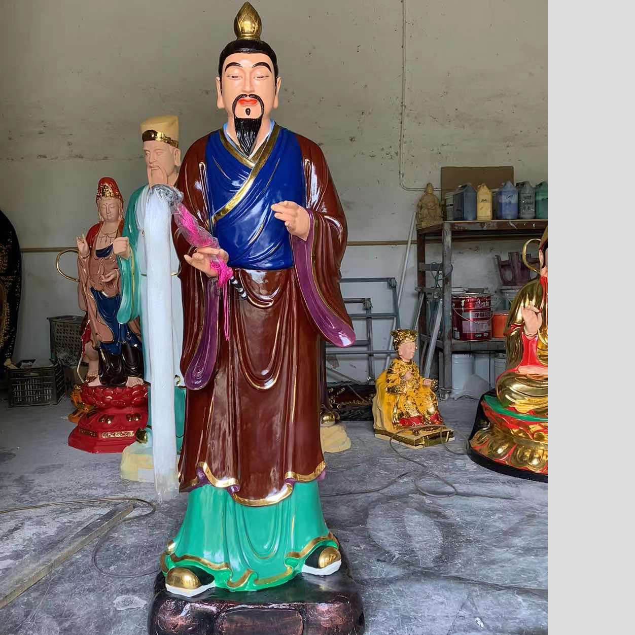 王重阳神像1.3米 全真派创派祖师雕塑 全真道人神像 树脂神像 佛像厂家