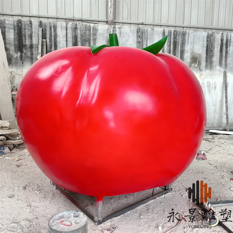 仿真西红柿雕塑 玻璃钢西红柿雕塑水果篮子雕塑摆件
