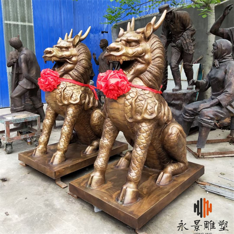 麒麟铜雕 铸铜动物神兽雕塑定制厂家