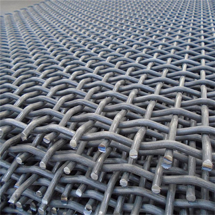乐博锰钢振动筛网片|低碳钢丝轧花网|铁丝矿筛网片