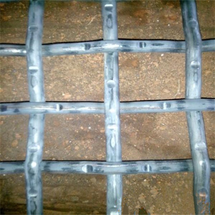 乐博防锈方格轧花网|10个粗钢丝编织网|65锰钢震动筛片