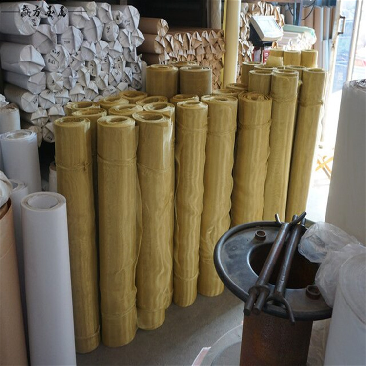1米宽散热编织铜丝网|无磁黄铜网|抹墙铜丝网