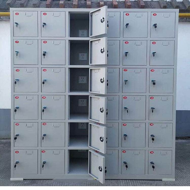 齐齐哈尔修理厂手机寄存柜 钢制柜 84门手机存放柜