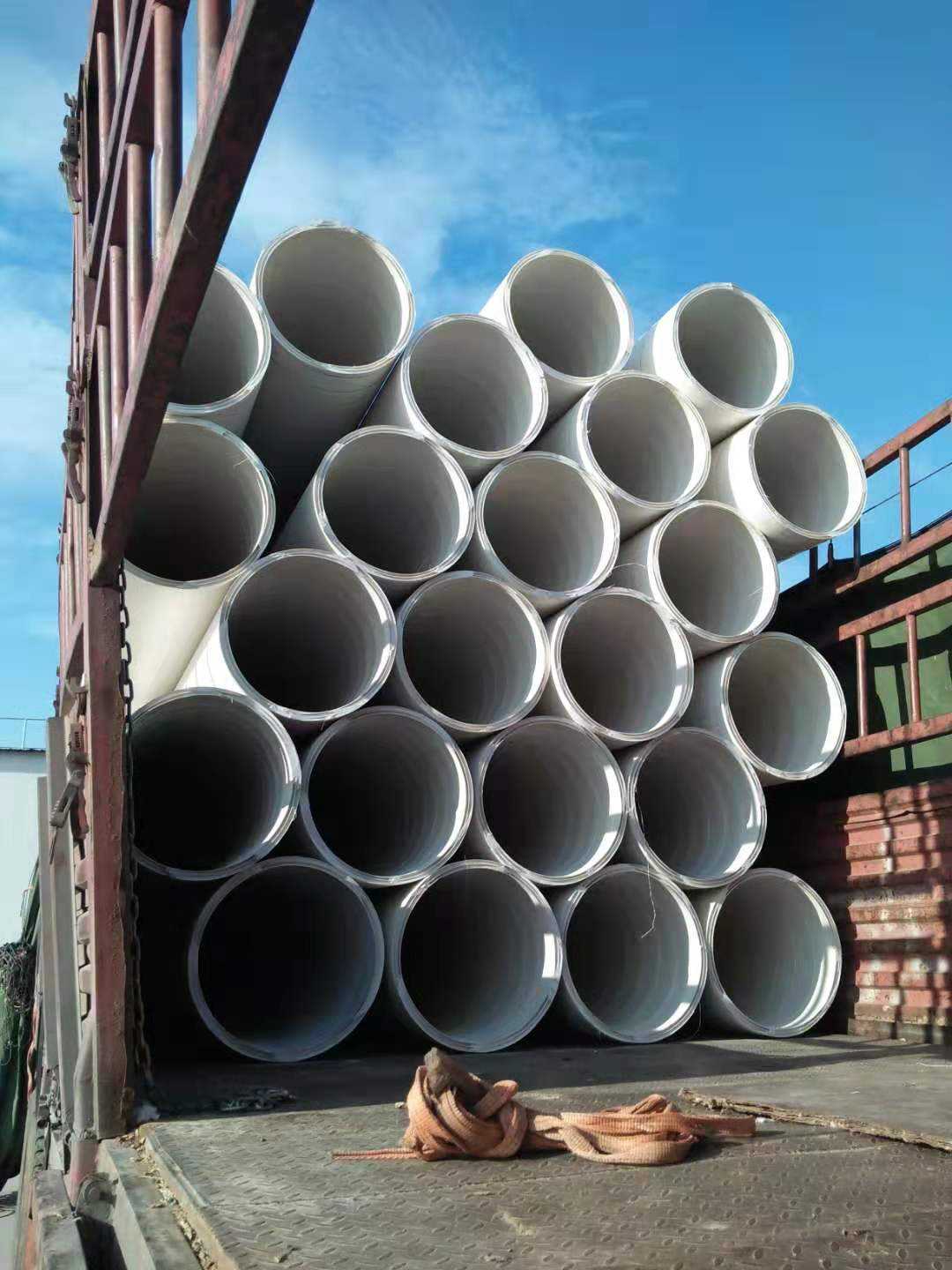硬聚氯乙烯 PVC双壁波纹管 钢塑复合缠绕 白色大口径