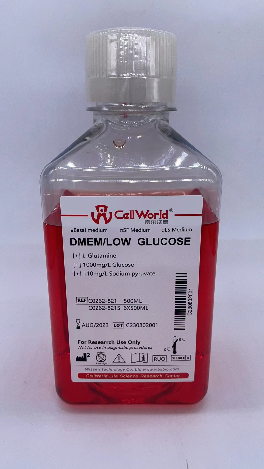 CellWorld DMEM-低糖 C0262-821