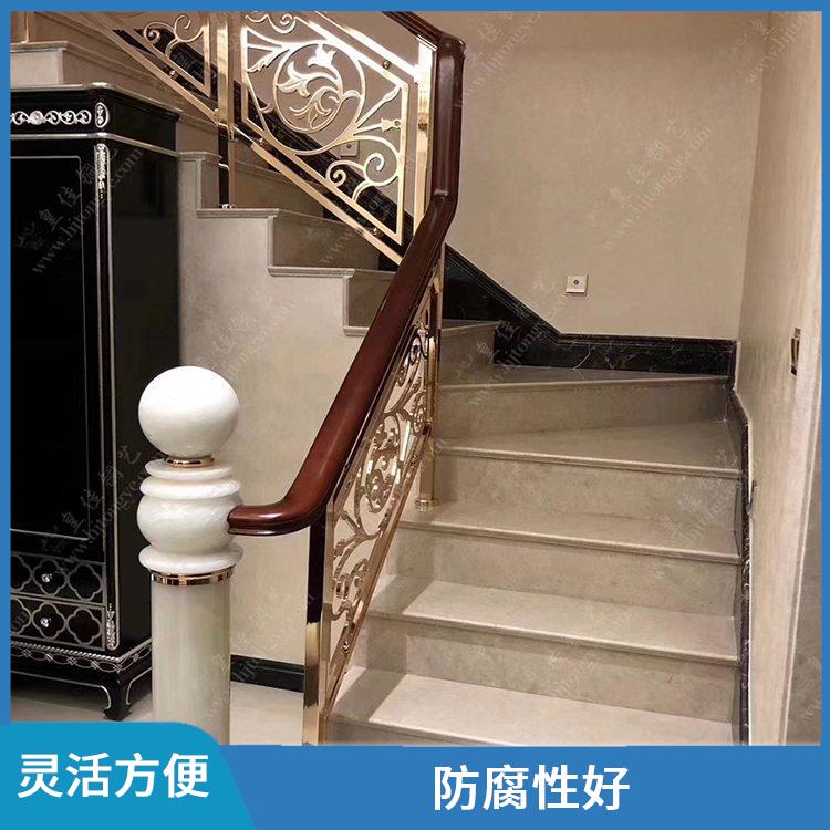 现代与古典风格设计家居装饰 别墅定制24K金铜楼梯扶手