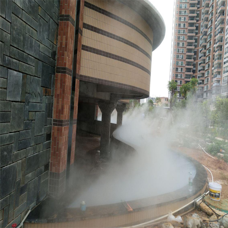 湖北火锅店铺景观造雾安装图片
