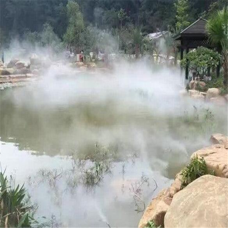 广元园林景观造雾安装图片_高压雾森系统