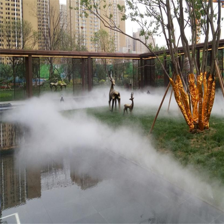 陕西假山景观造雾安装图片_高压雾森系统