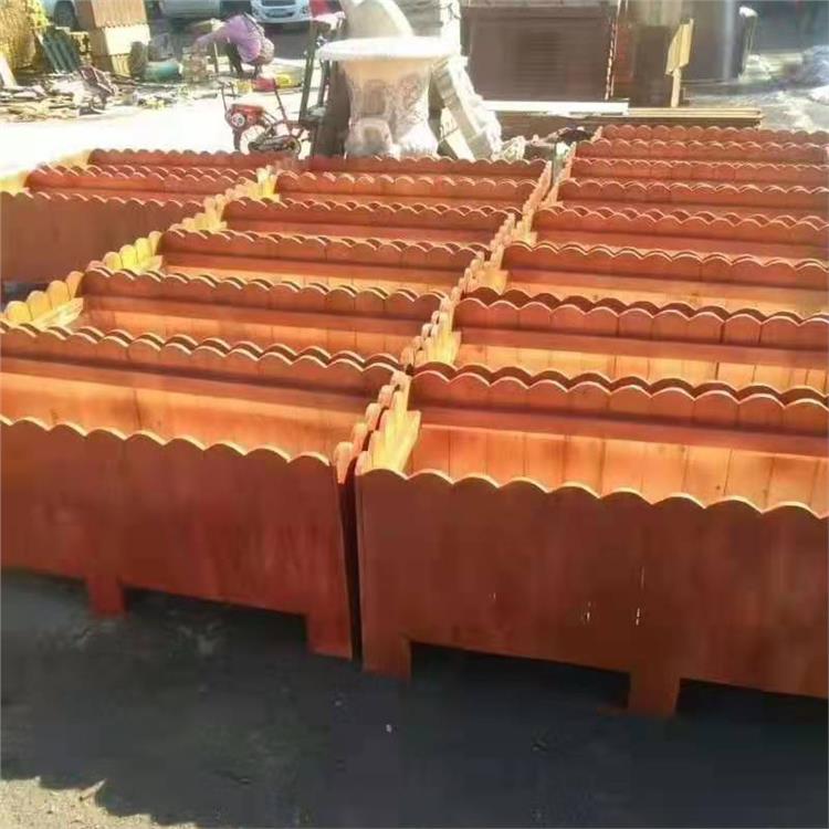秦皇岛花箱厂家 碳化木长方形花槽